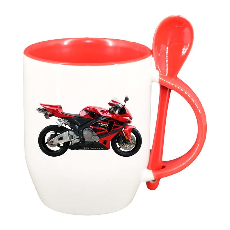 Cana Motor cu lingurita, interior rosu, 330ml, D40