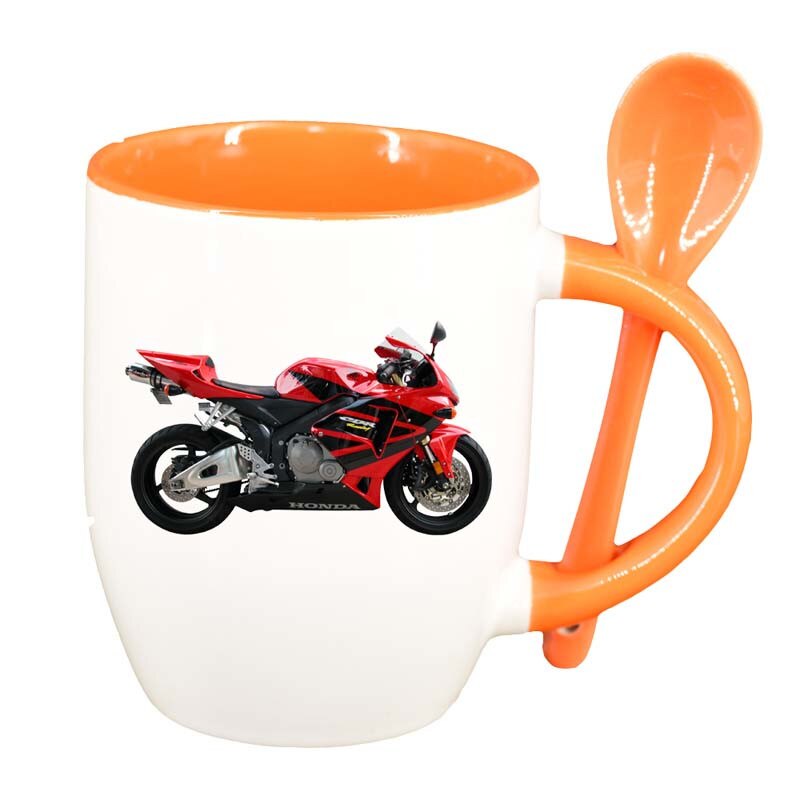 Cana Motor cu lingurita, interior portocaliu, 330ml, D40