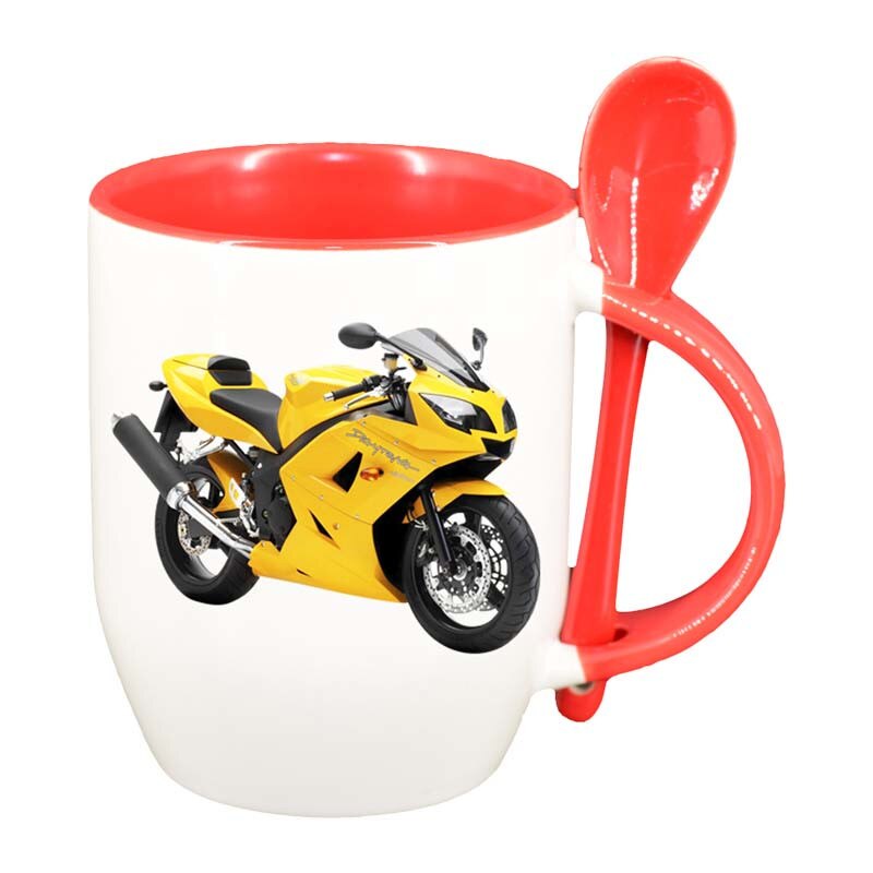 Cana Motor cu lingurita, interior rosu, 330ml, D42