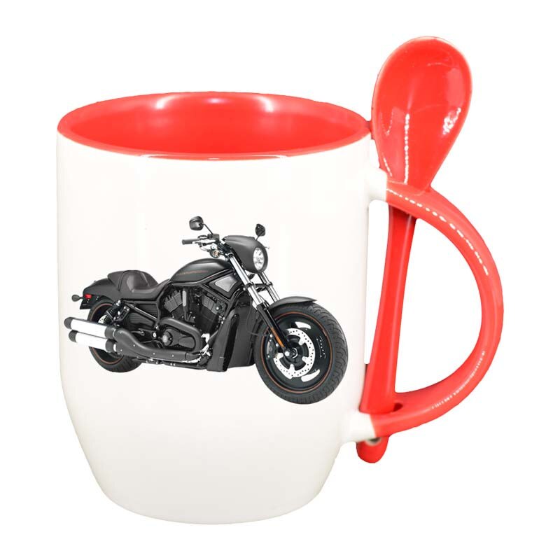 Cana Motor cu lingurita, interior rosu, 330ml, D45