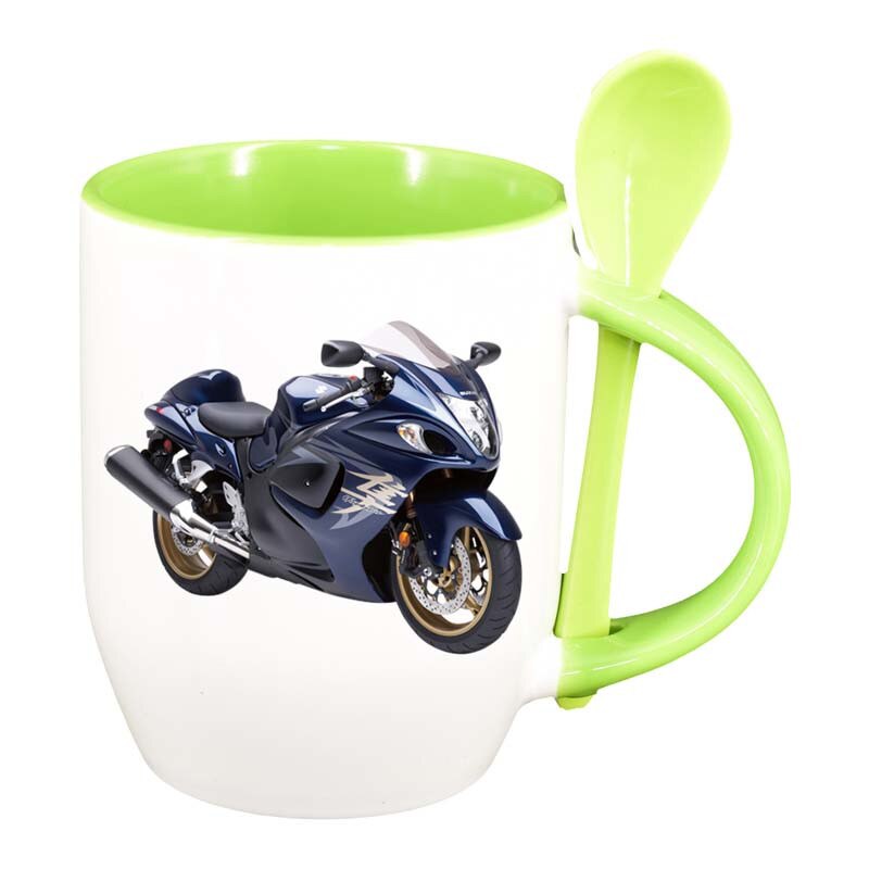 Cana Motor cu lingurita, interior verde deschis, 330ml, D44