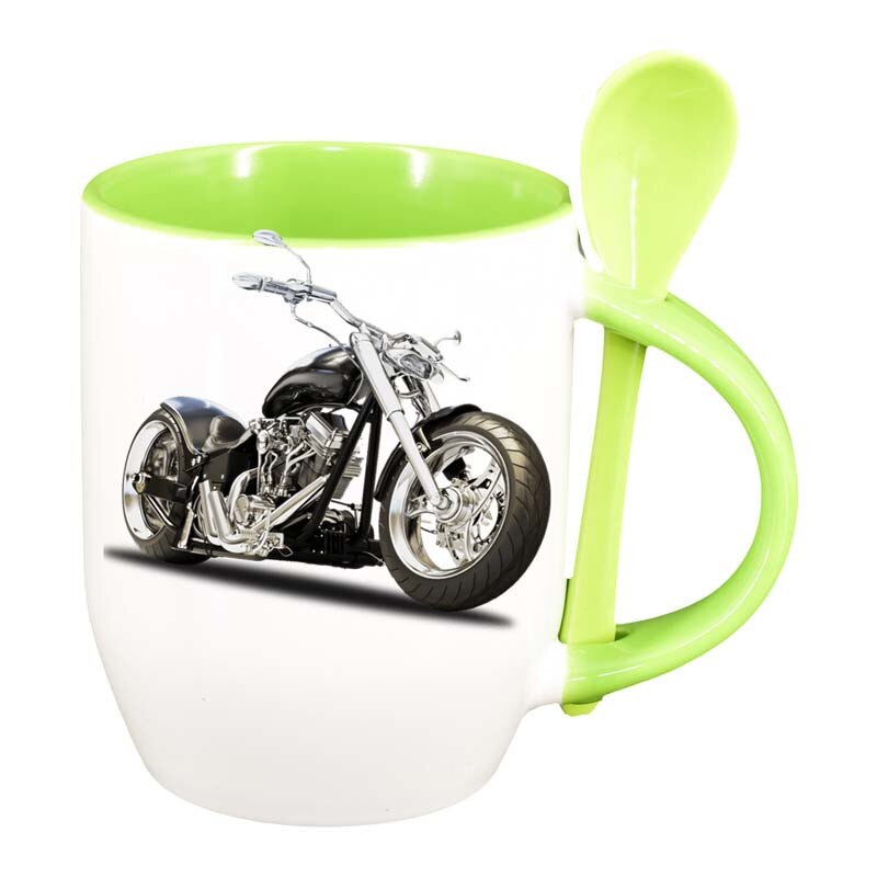 Cana Motor cu lingurita, interior verde deschis, 330ml, D49