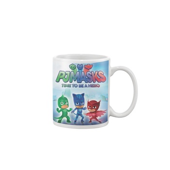 Cana Eroi in Pijama , alba , ceramica , 330 ml Cana Eroi in Pijama , alba , ceramica , 330 ml