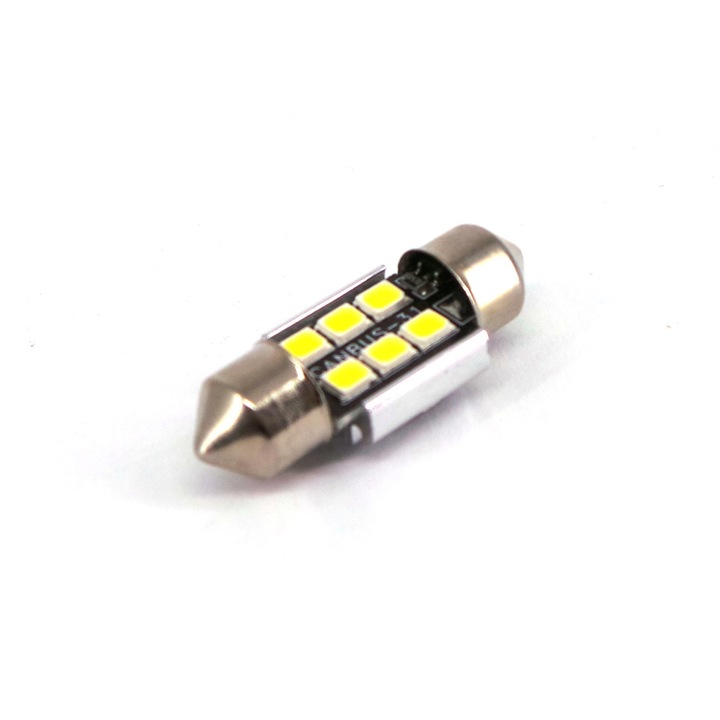 LED крушка motoLEDy, SV8.5, C5W, C10W, C21W, 12V-24V, CANBUS, 220lm, 31 мм