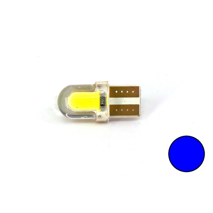 4 db T10, W5W LED izzó, 12V, CANBUS, 150lm, kék
