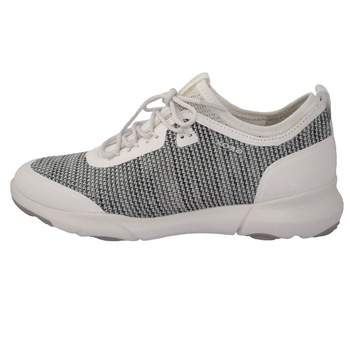 Adidasi dama, din piele si sintetic, marca Geox, D82BHA-96-06, gri cu alb, Gri/Alb Adidasi dama, din piele si sintetic, marca Geox, D82BHA-96-06, gri cu alb, Gri/Alb