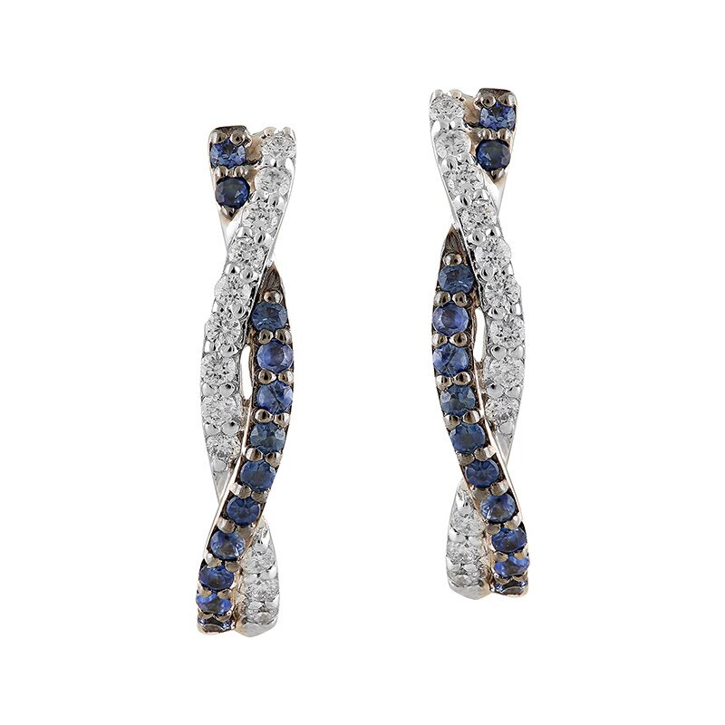 Cercei Deruvo Aur 18k Diamante, Safire E26099R-W