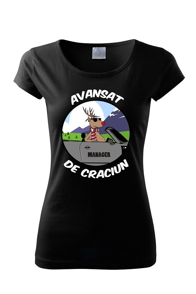 Tricou Mos Craciun Avansat , ADLER, Negru