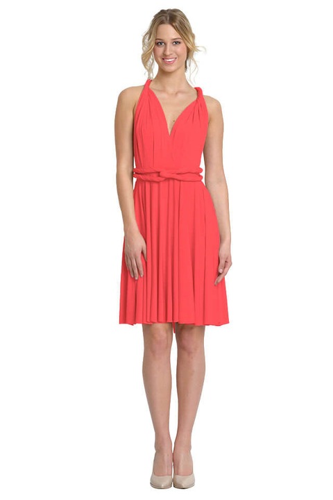INFINITY, rövid ruha, tüll nélküli, korall szín, L