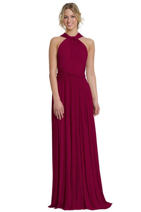 INFINITY, hosszú ruha, tüll nélküli, padlizsán szín, M