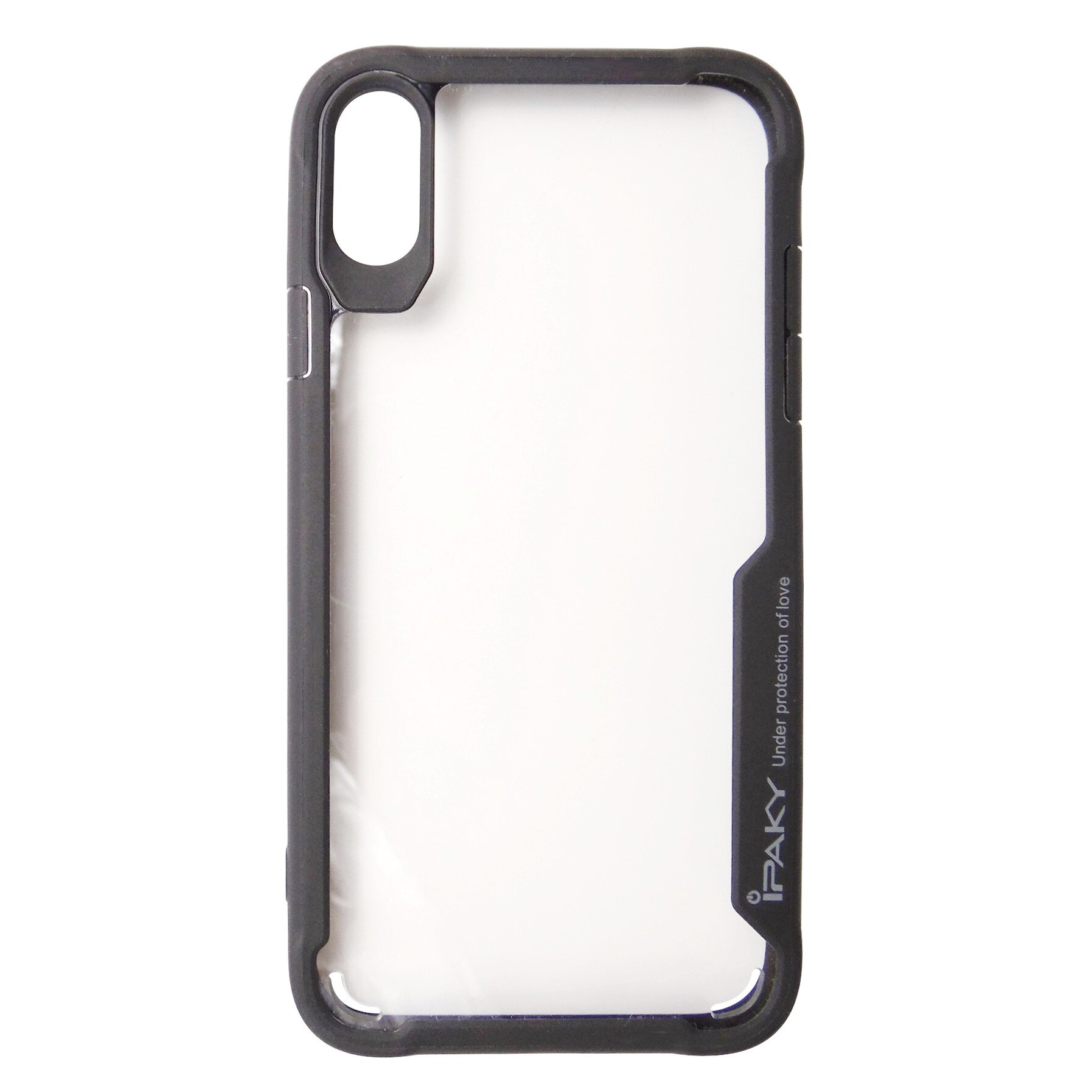 Husa tip capac spate iPaky plastic transparent + silicon negru pentru Apple iPhone XR