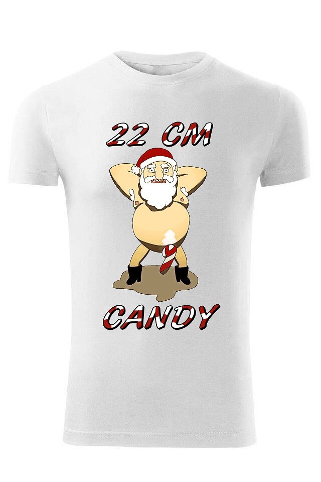Tricou Mos Craciun Candy barbat , ADLER, Alb