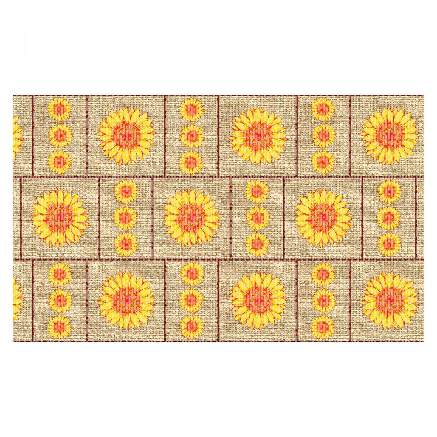 Covoras iMK® pentru baie, Model floarea - soarelui, Usor de intretinut , Antiderapant, 60 cm