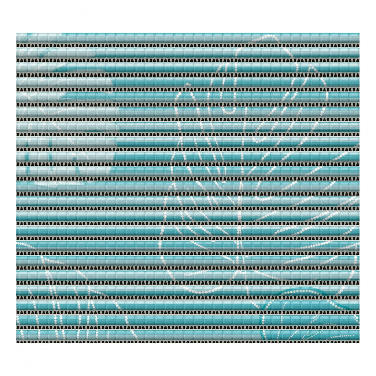 Covoras iMK® pentru baie, Usor de intretinut, Turcoaz, Model frunza