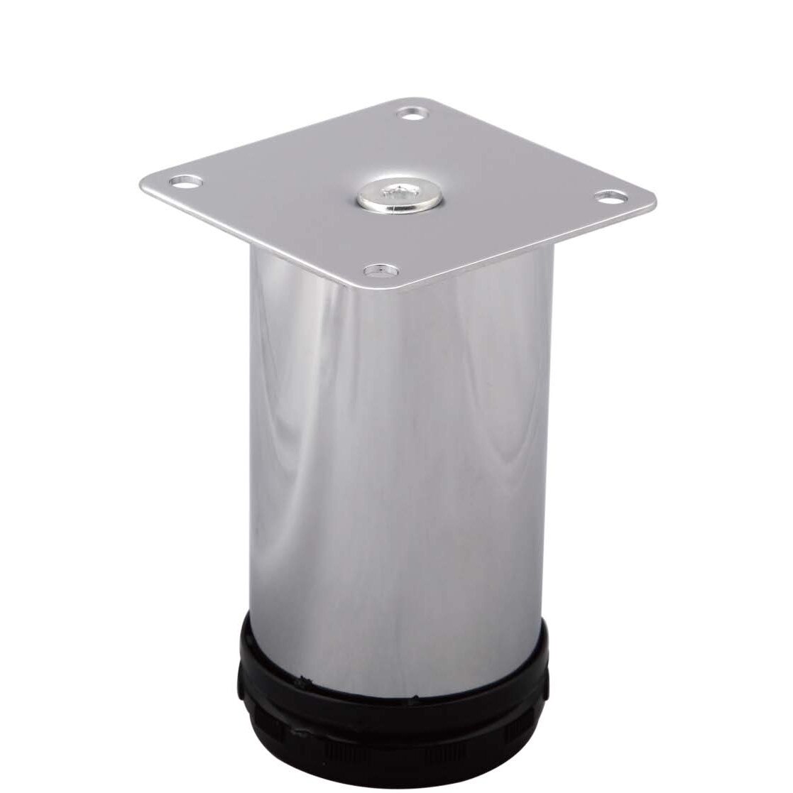 Picior metalic reglabil D50 H80 crom, talpa plastic