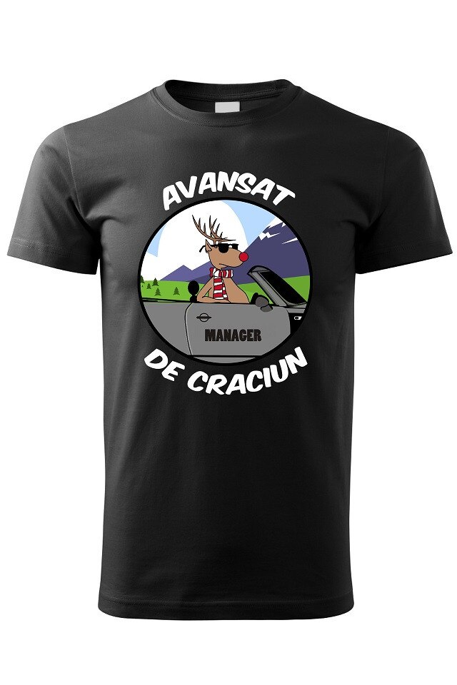 Tricou Mos Craciun Avansat , ADLER, Negru