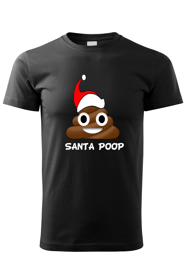 Tricou Mos Craciun Poop, ADLER, negru, Negru