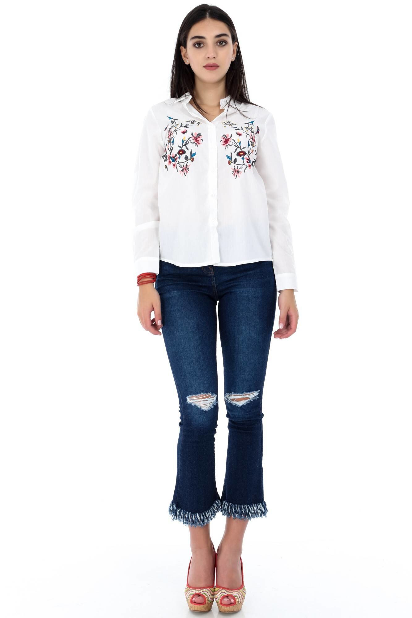 Camasa de dama, alba, ROH, brodata , M-L