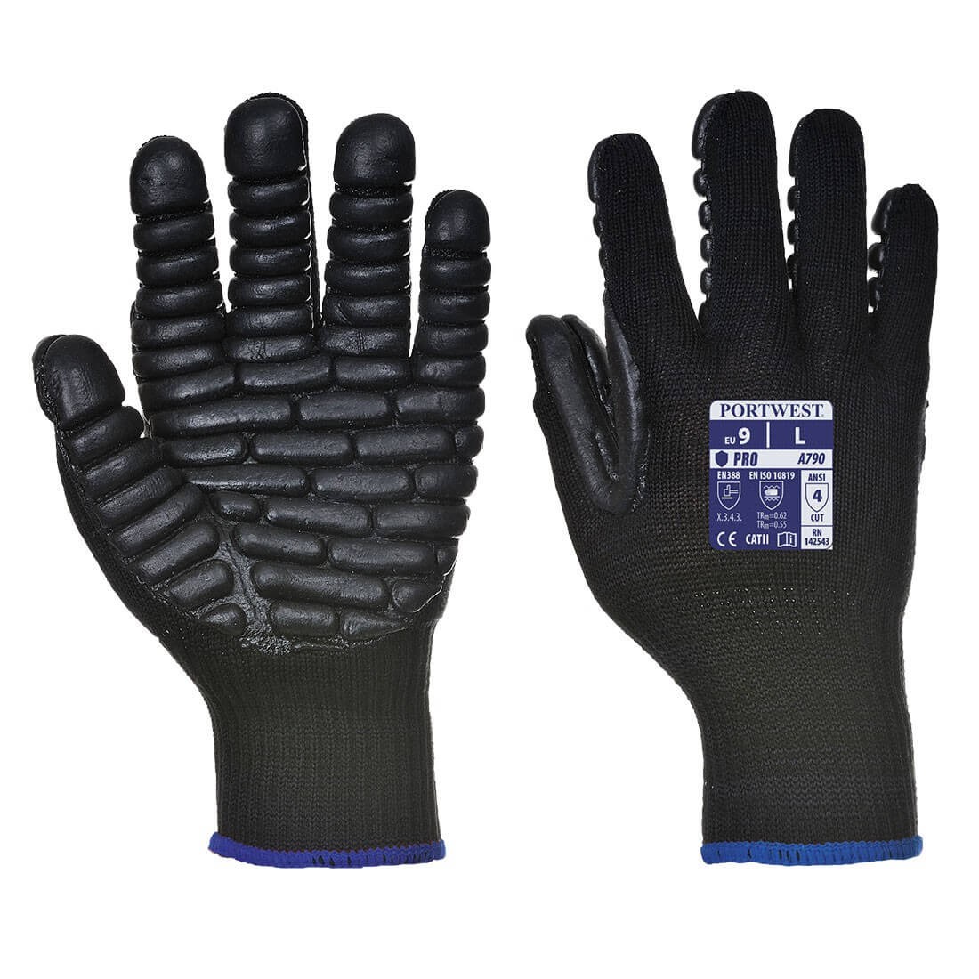 Manusi Anti Vibration, SafetyZone, Negru, M