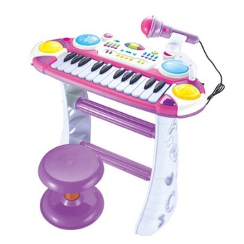 Set orga de jucarie cu stativ,scaunel si microfon Bebeking Set orga de jucarie cu stativ,scaunel si microfon Bebeking