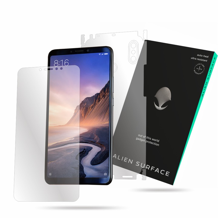 Folie protectie, compatibil cu Xiaomi Mi Max 3, ecran, spate, laterale, Alien Surface