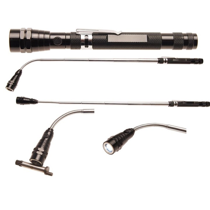 2-in-1 Lanterna LED extensibila si dispozitiv magnetric de ridicat