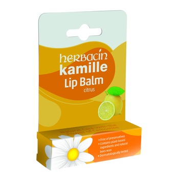 Balsam de buze cu citrice si musetel 4.8 gr, Herbacin Balsam de buze cu citrice si musetel 4.8 gr, Herbacin
