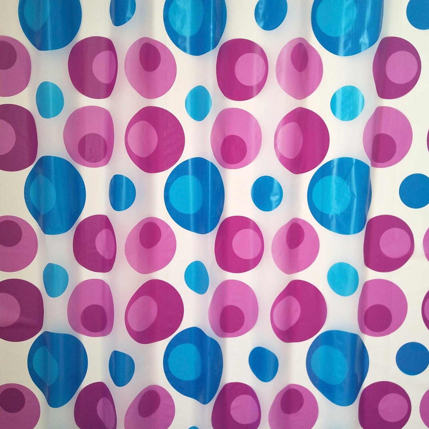 Perdea dus, Cubeca, model geometric mov/albastru/alb, 200 x 180 cm