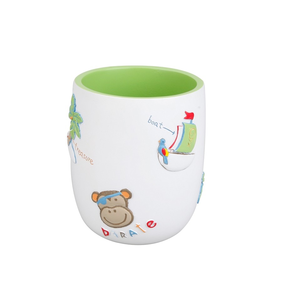 Pahar iMK® pentru toaleta , Model maimutica, Alb, 9 x 10.5 cm