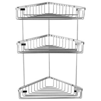 Etajera pentru baie din alama AIX, montaj pe colt, cu trei rafturi, 18 x 18 x 54 cm Etajera pentru baie din alama AIX, montaj pe colt, cu trei rafturi, 18 x 18 x 54 cm