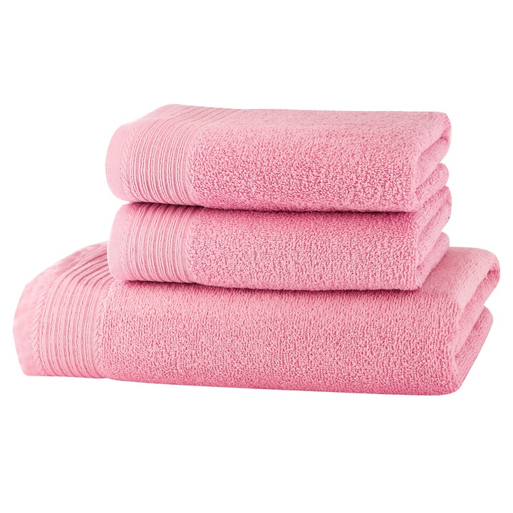Set prosoape Classic Collection, Roz deschis, 100% bumbac Terry Selection