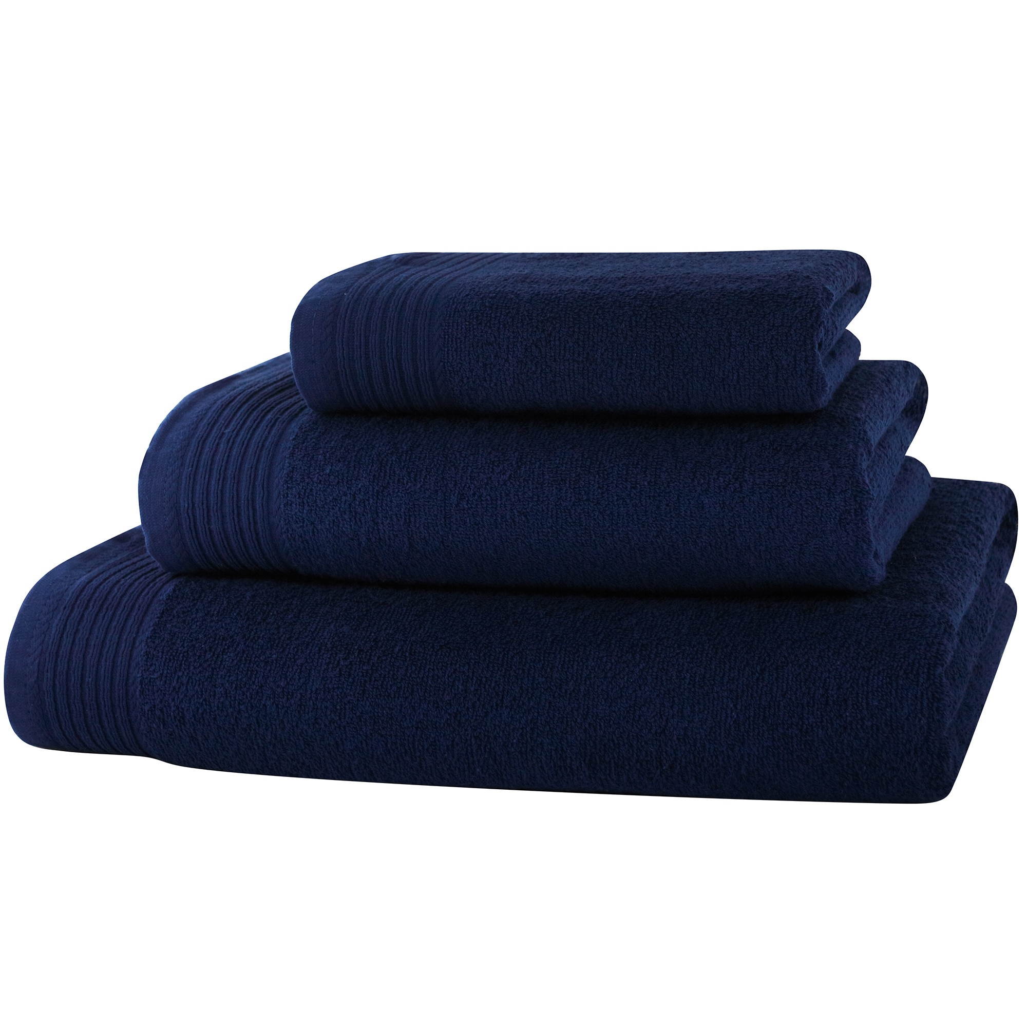 Set baie 3 prosoape Classic Collection, Bleumarin, 100% bumbac Terry Selection