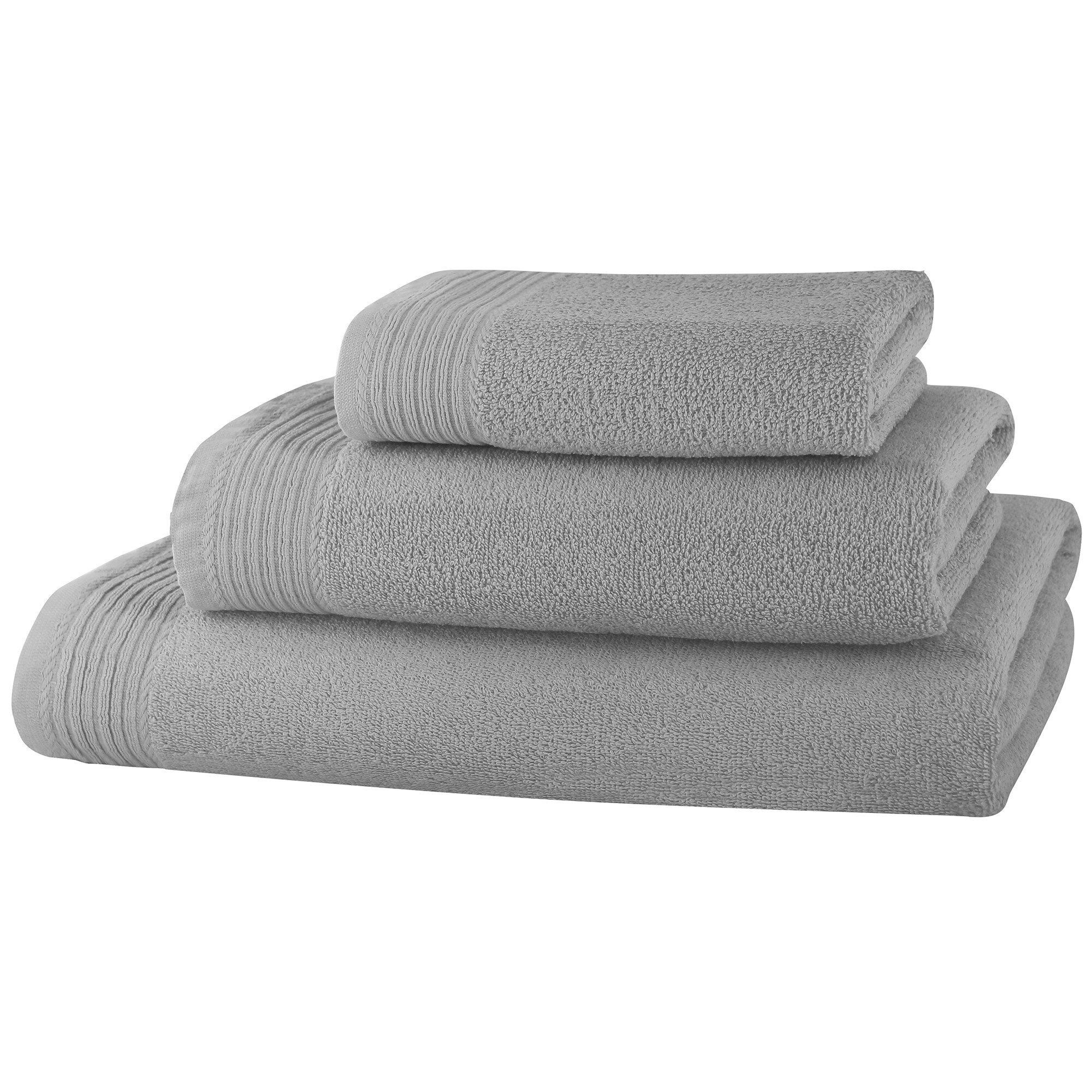 Set baie 3 prosoape Classic Collection, Gri deschis, 100% bumbac Terry Selection