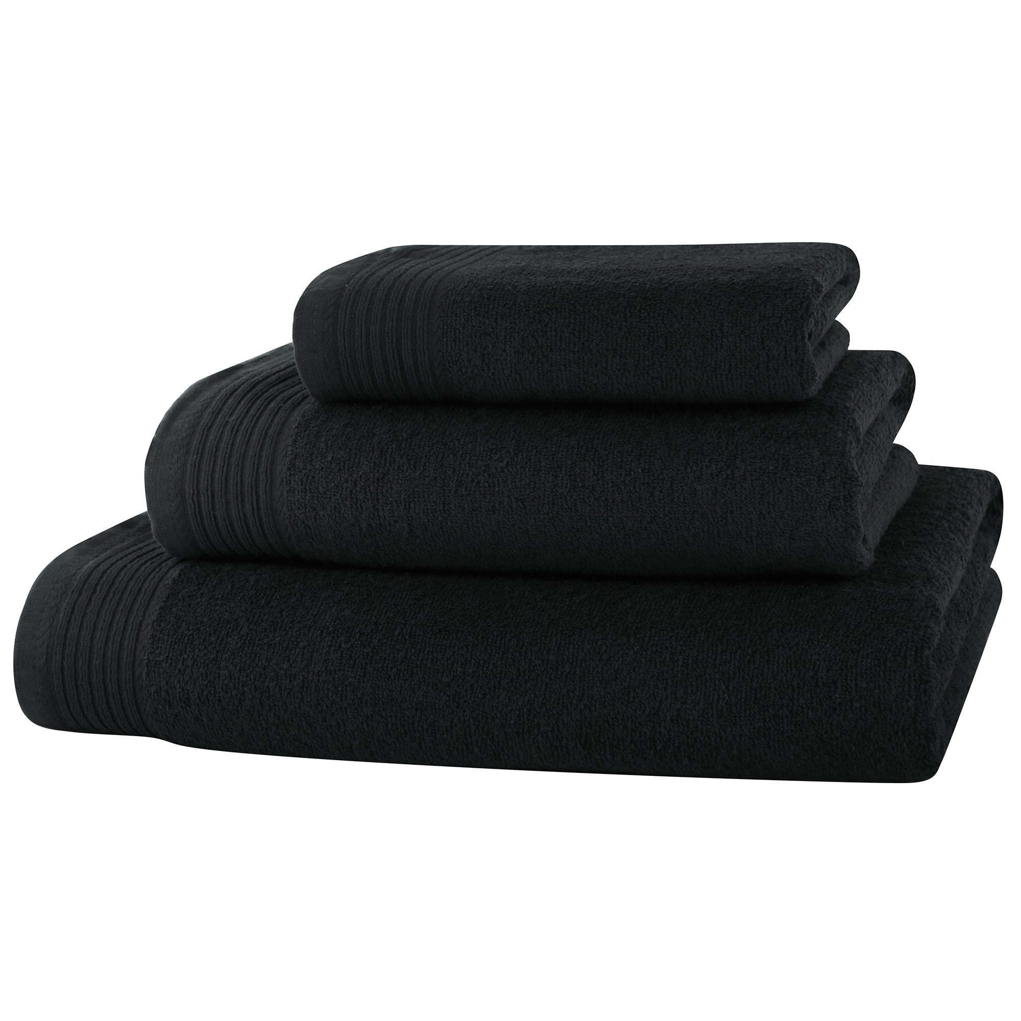 Set baie 3 prosoape Classic Collection, Negru, 100% bumbac Terry Selection