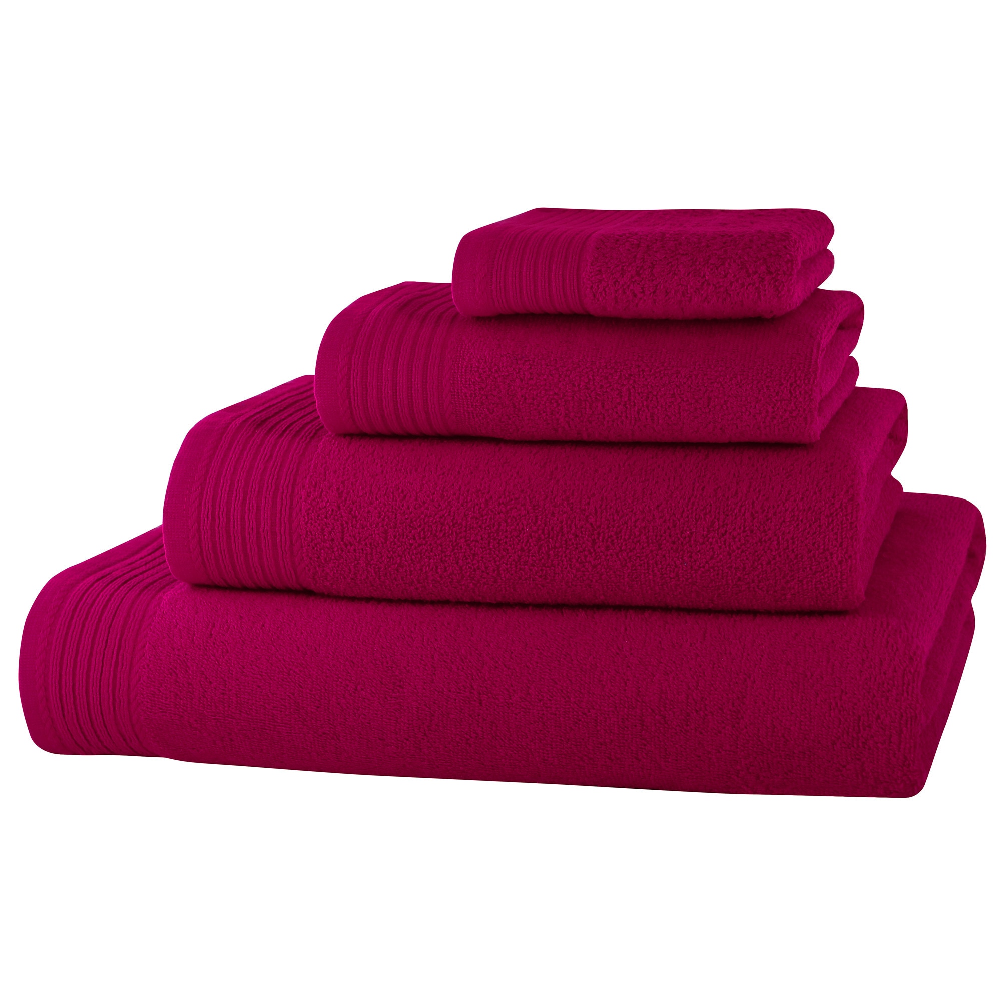 Set 4 prosoape Classic Collection, Fucsia, 100% bumbac Terry Selection