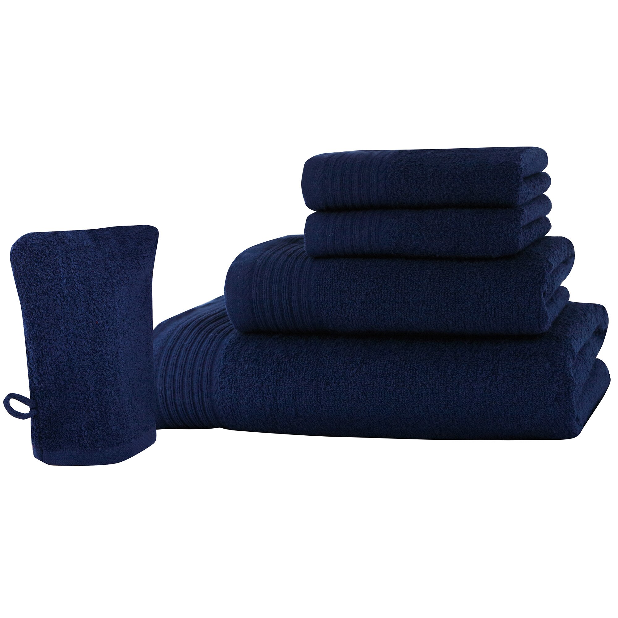 Set baie 5 produse Classic Collection, Bleumarin, 100% bumbac Terry Selection