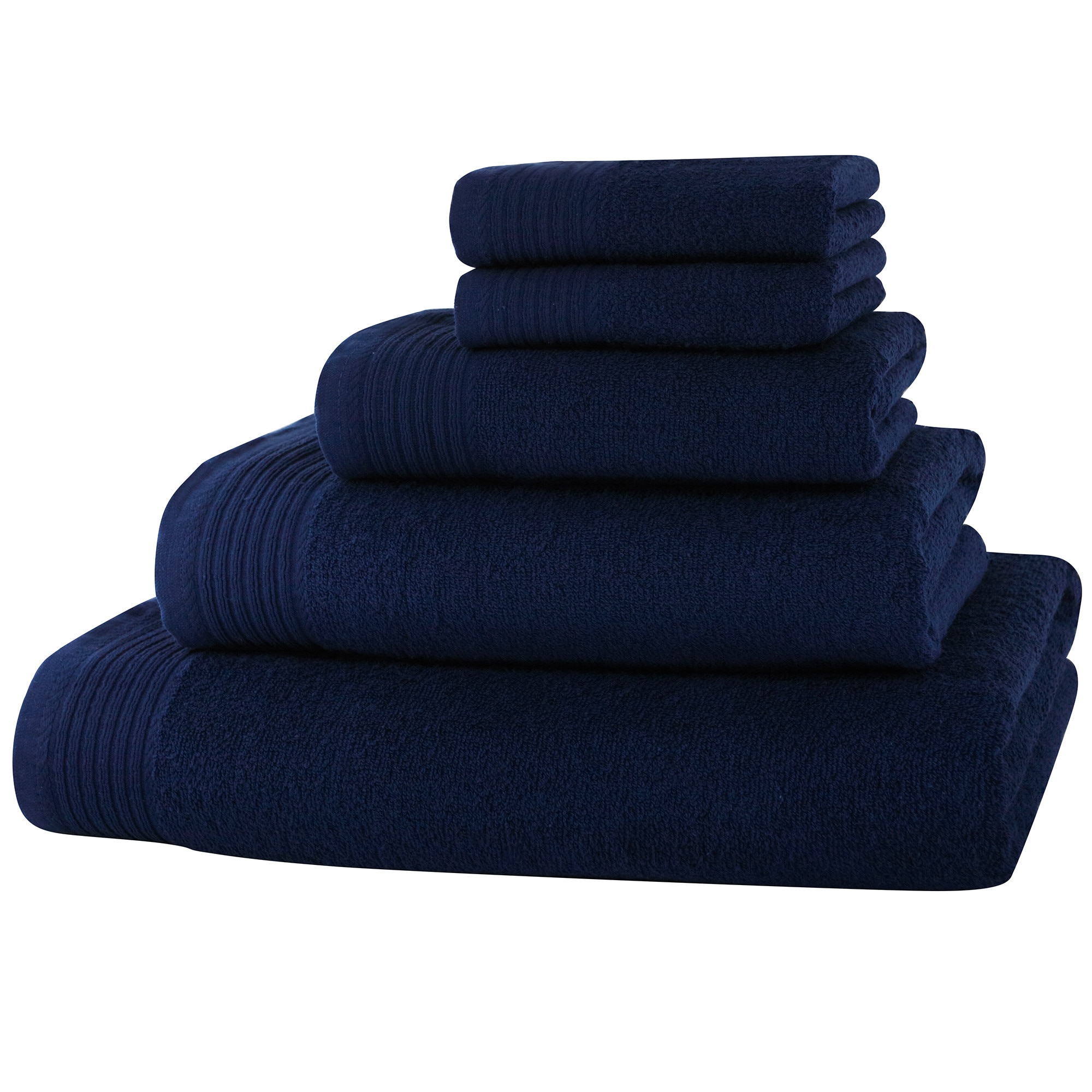 Set baie 5 prosoape Classic Collection, Bleumarin, 100% bumbac Terry Selection