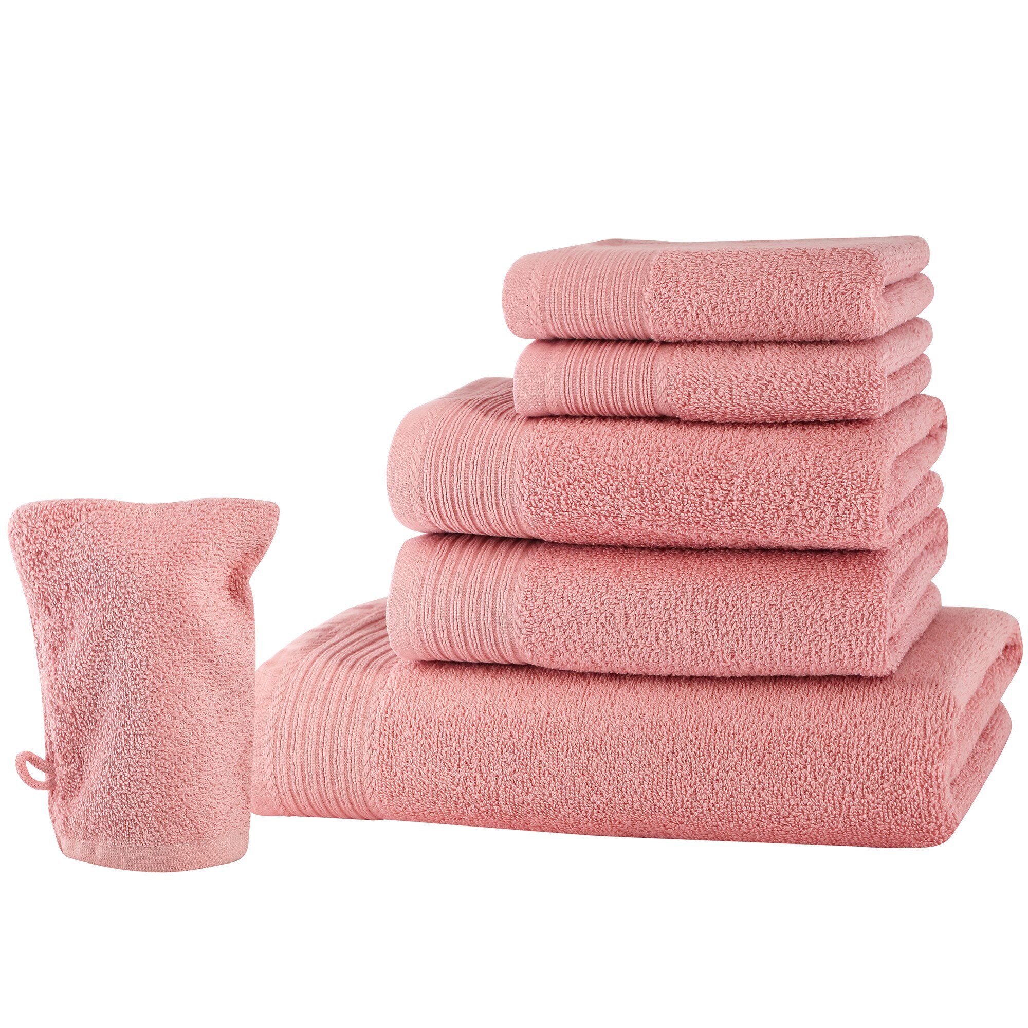 Set baie 6 produse Classic Collection, Somon, 100% bumbac Terry Selection
