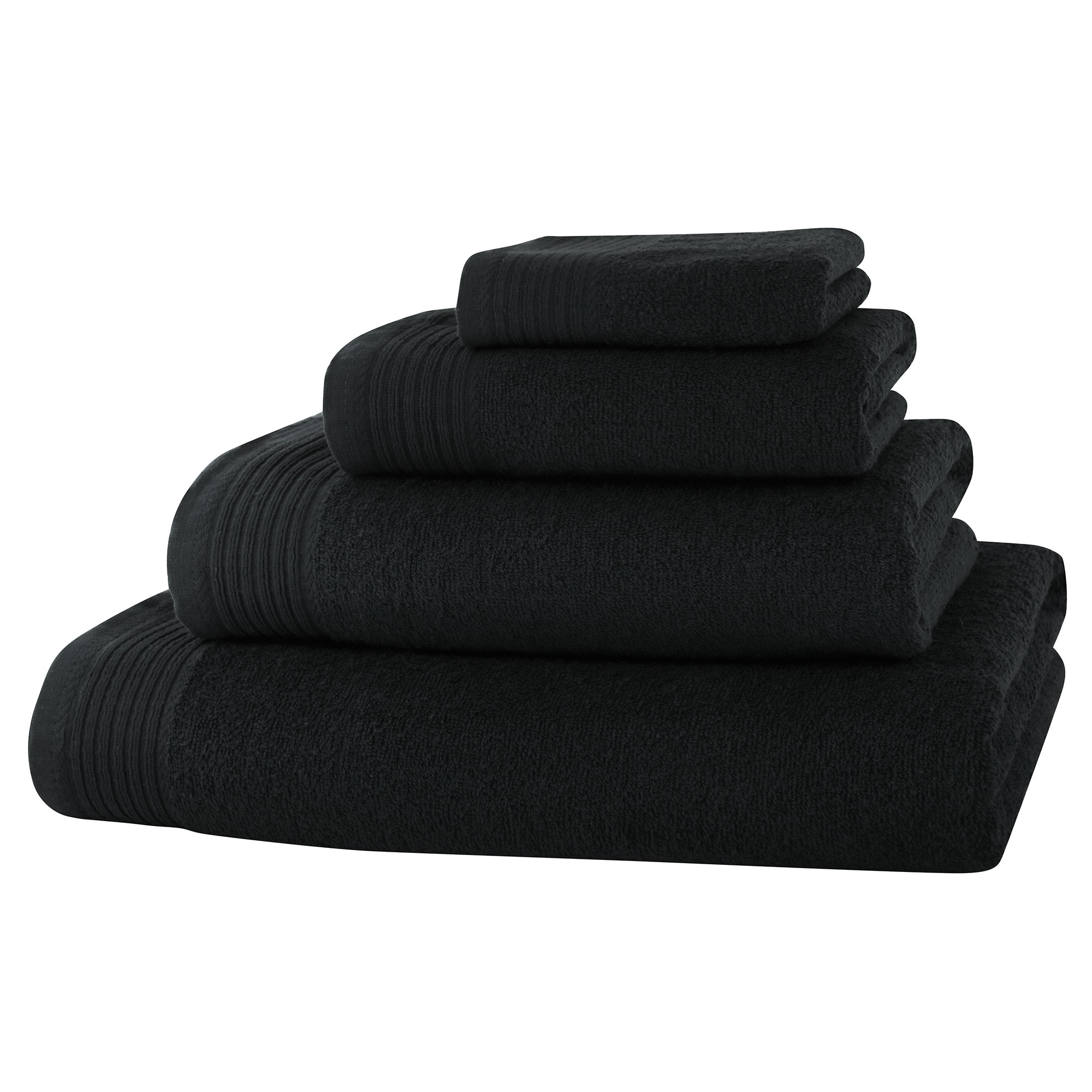 Set 4 prosoape Classic Collection, Negru, 100% bumbac Terry Selection