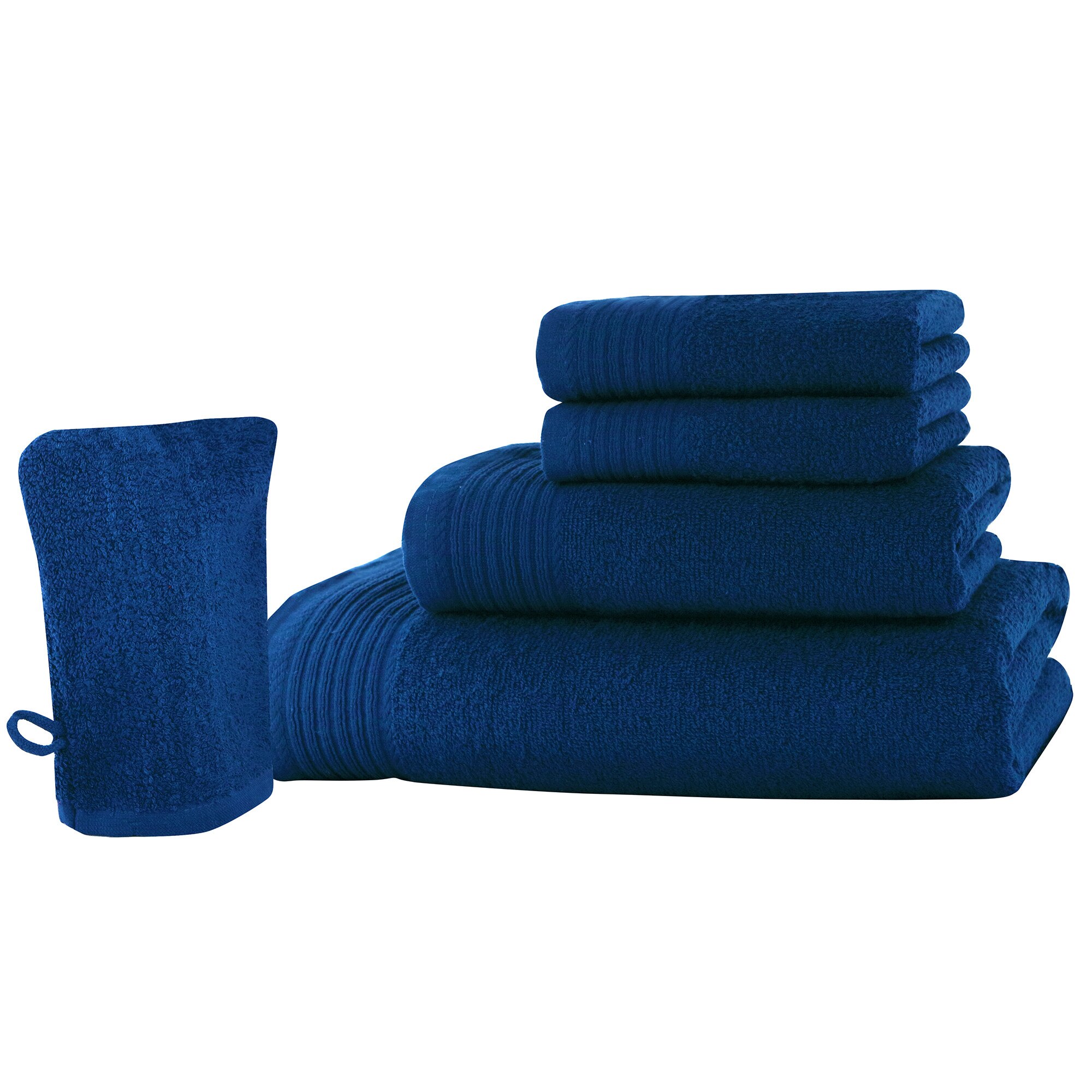 Set baie 5 produse Classic Collection, Albastru, 100% bumbac Terry Selection