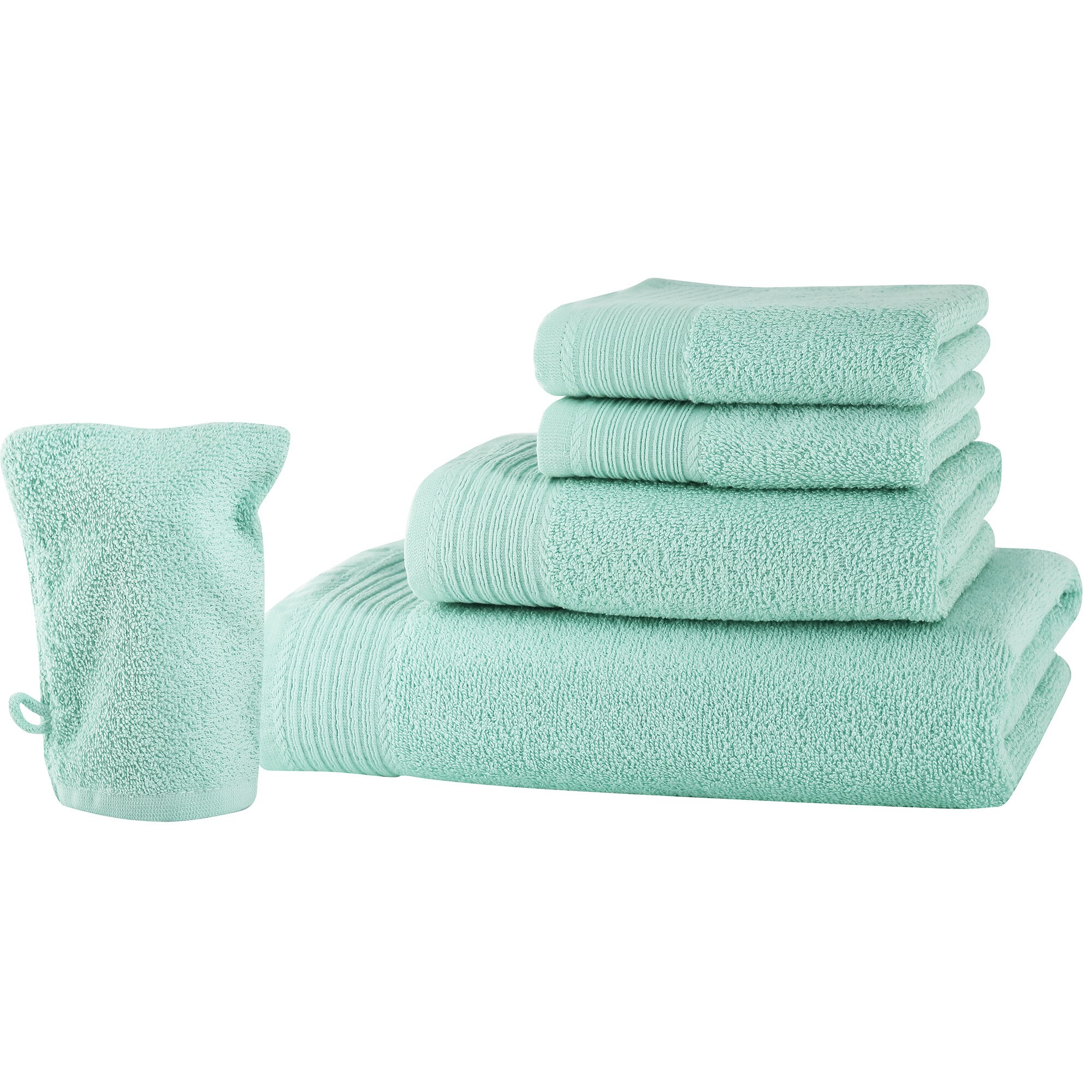 Set baie 5 produse Classic Collection, Menta, 100% bumbac Terry Selection