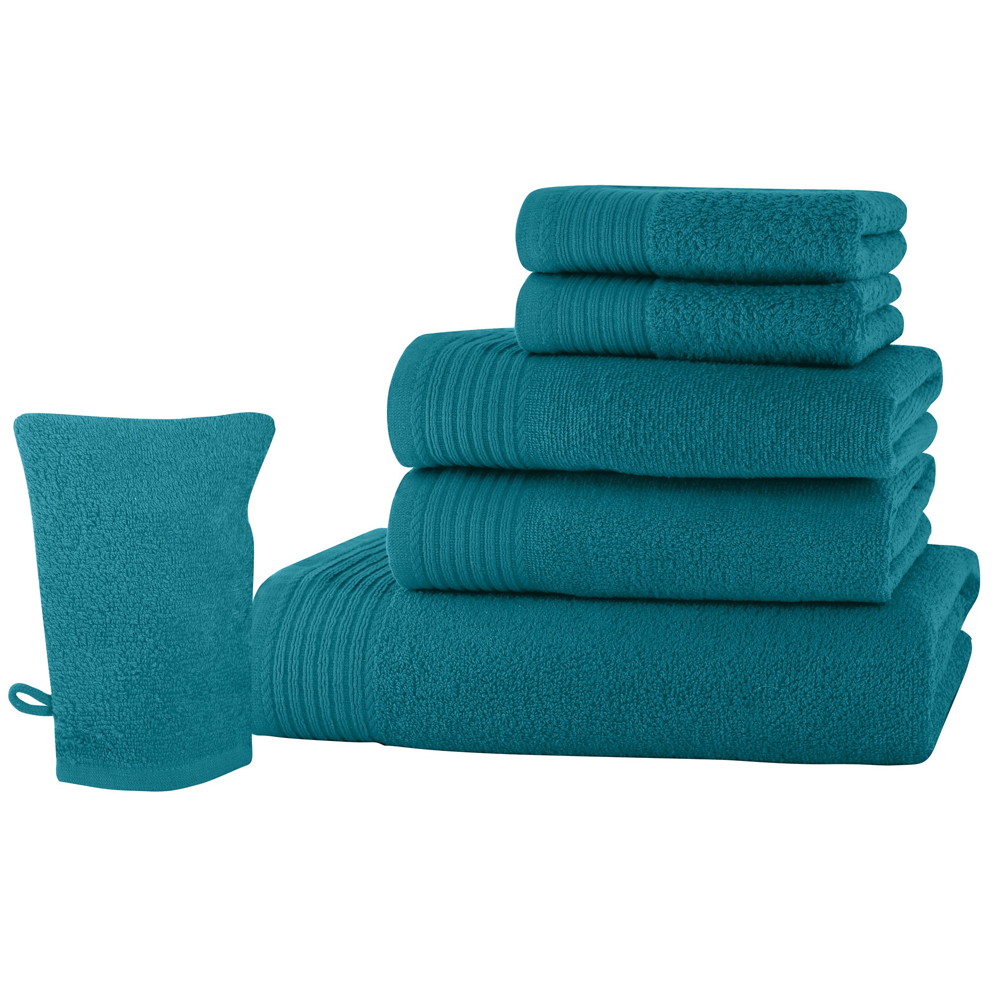 Set baie 6 produse Classic Collection, Turcoaz, 100% bumbac Terry Selection