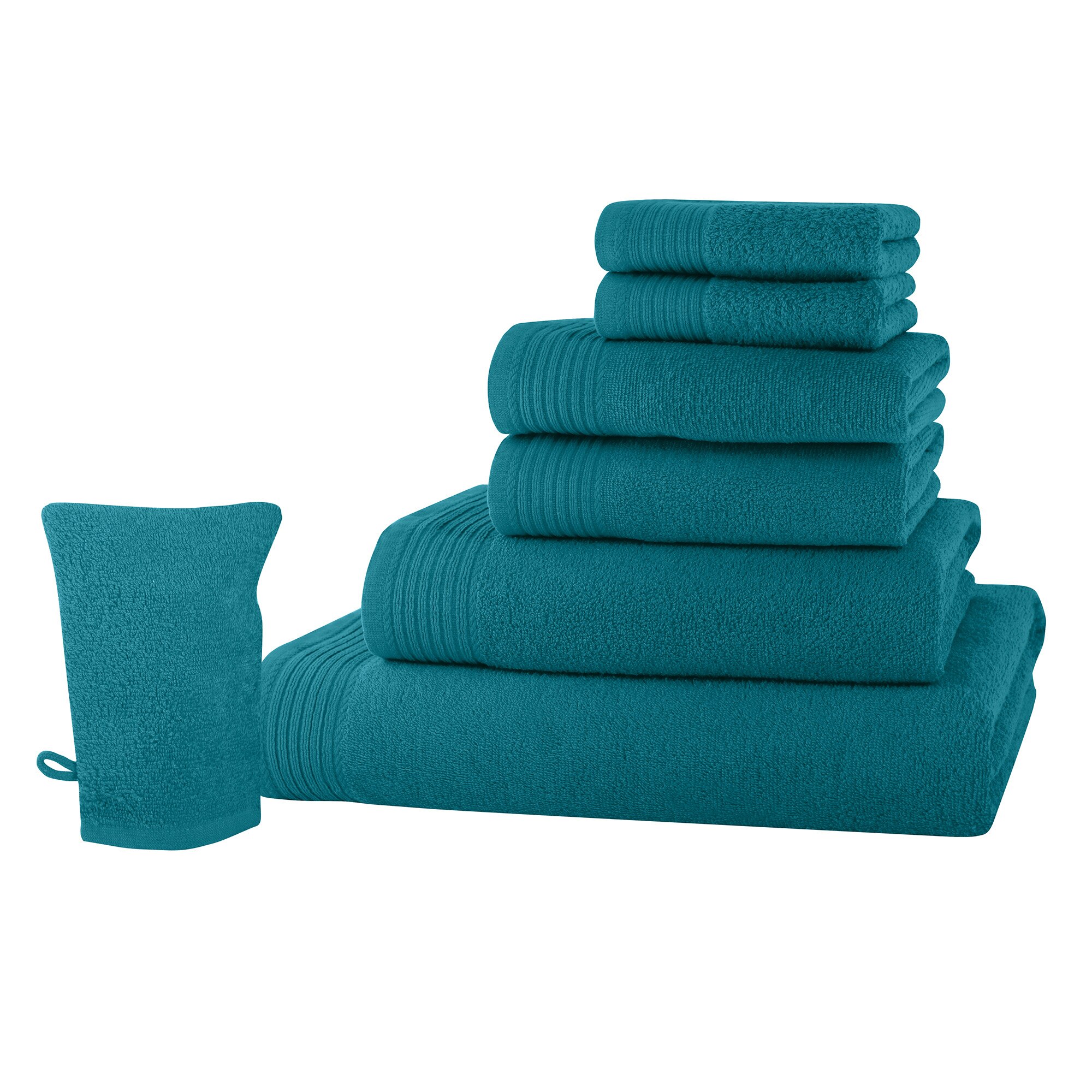 Set baie 7 produse Classic Collection, Turcoaz, 100% bumbac Terry Selection