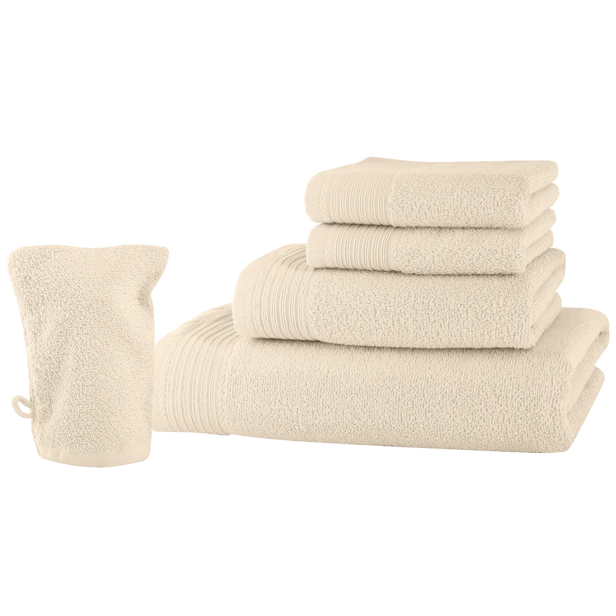 Set baie 5 produse Classic Collection, Crem deschis, 100% bumbac Terry Selection