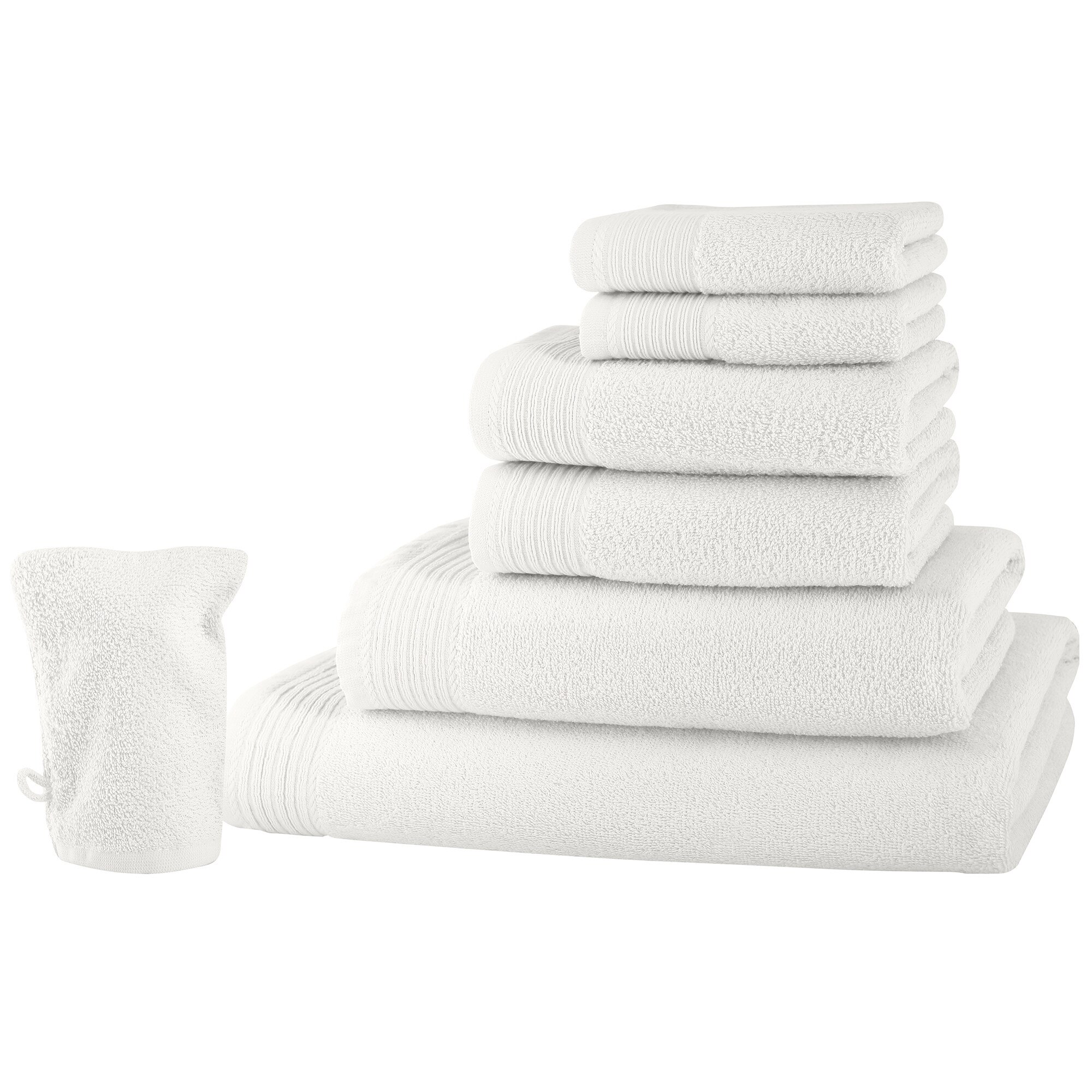 Set baie 7 produse Classic Collection, Alb, 100% bumbac Terry Selection