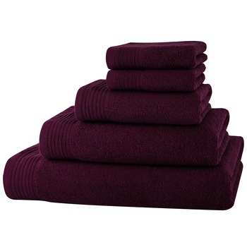 Set baie 5 prosoape Classic Collection, Purpuriu, 100% bumbac Terry Selection Set baie 5 prosoape Classic Collection, Purpuriu, 100% bumbac Terry Selection