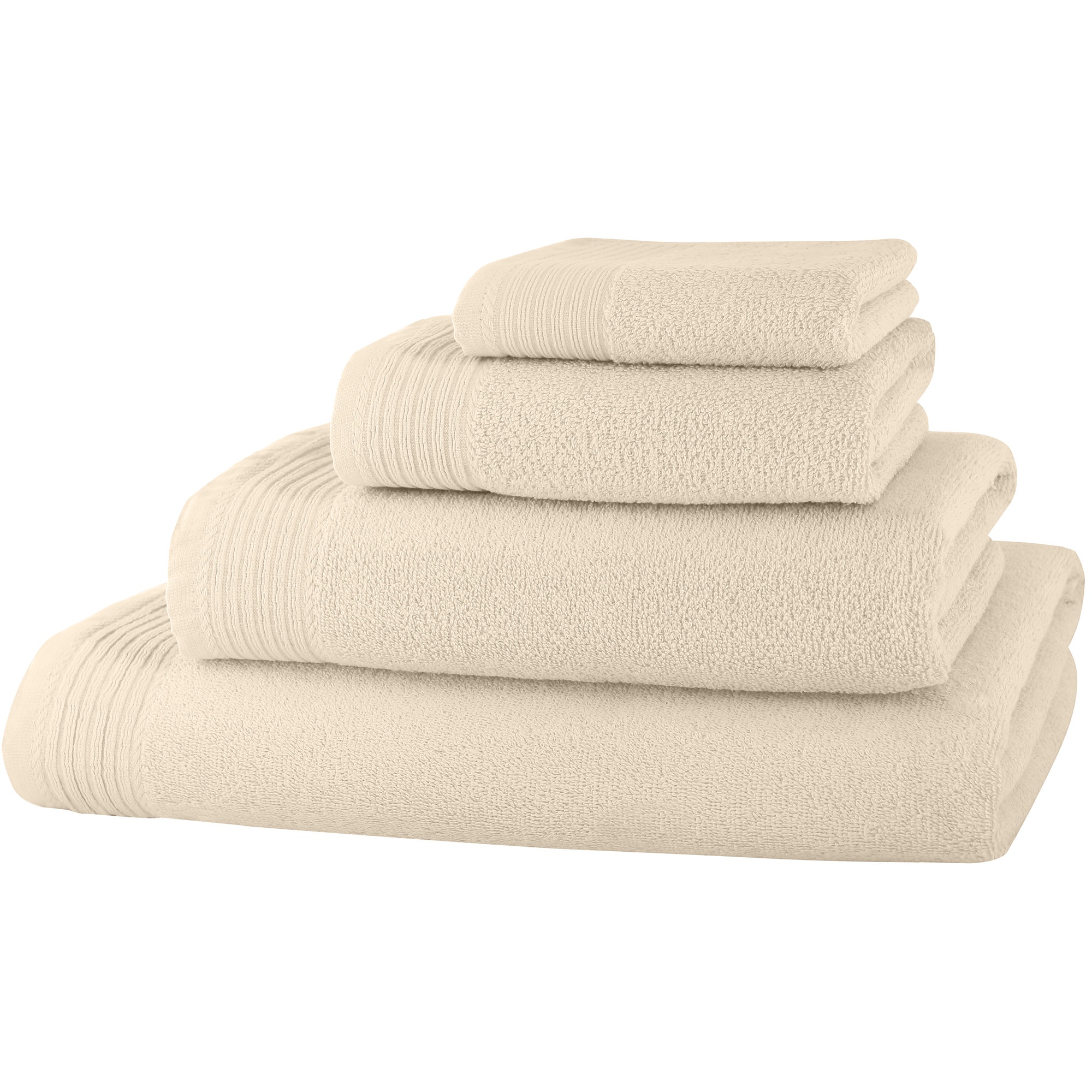 Set 4 prosoape Classic Collection, Crem deschis, 100% bumbac Terry Selection