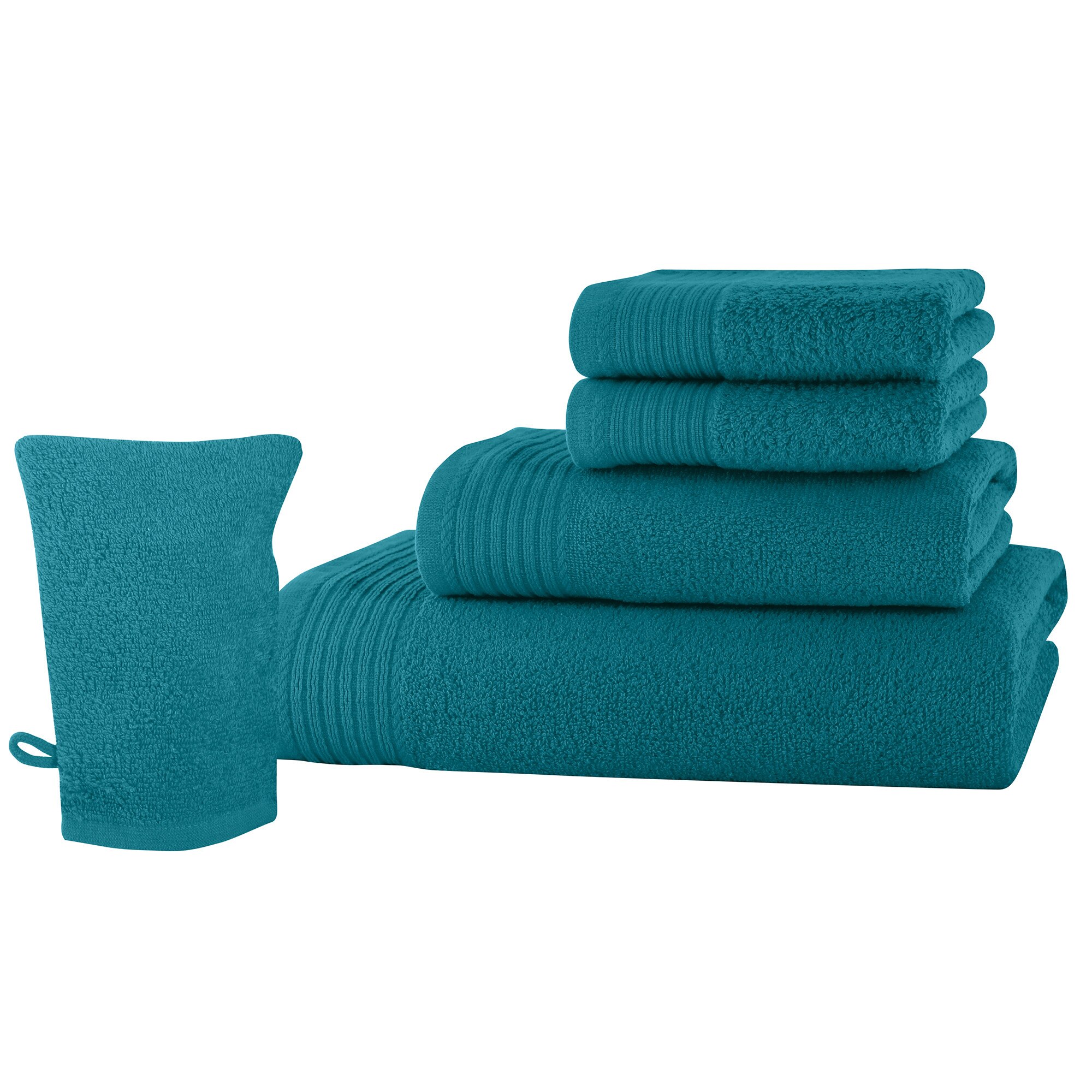 Set baie 5 produse Classic Collection, Turcoaz, 100% bumbac Terry Selection