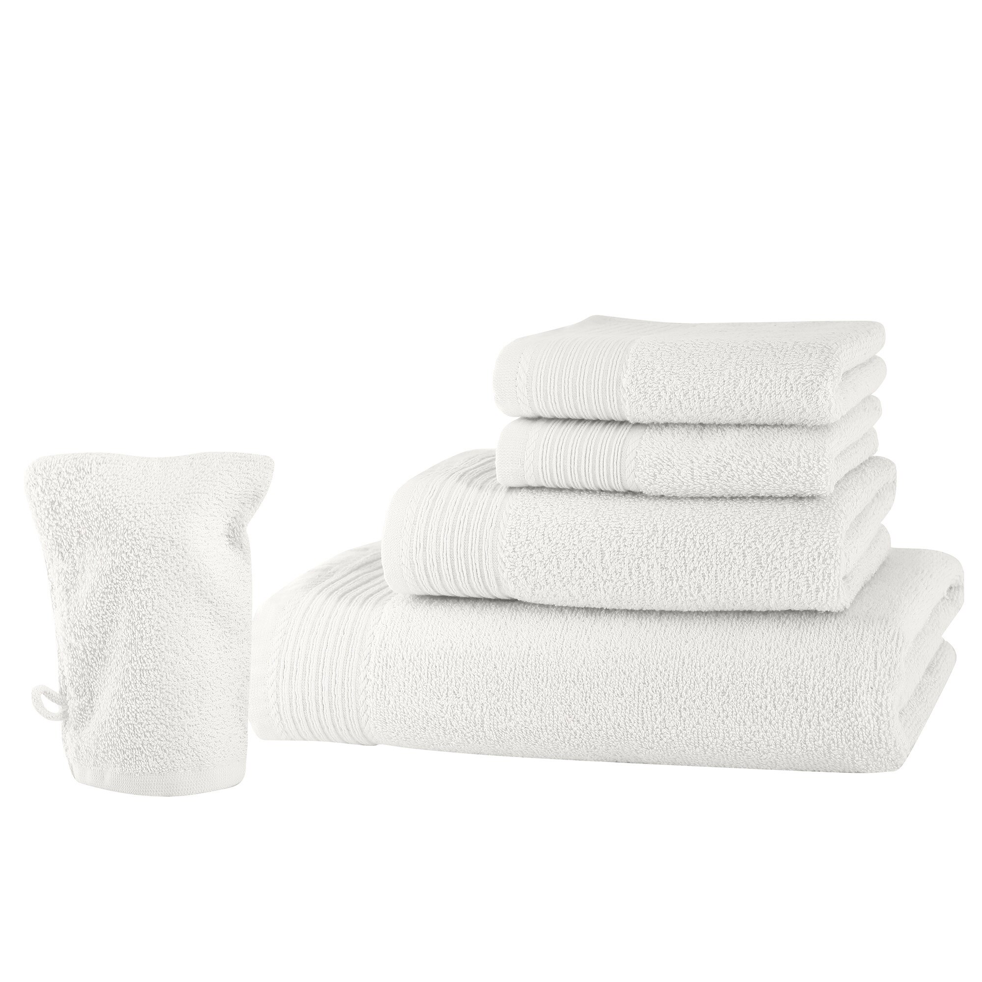 Set baie 5 produse Classic Collection, Alb, 100% bumbac Terry Selection