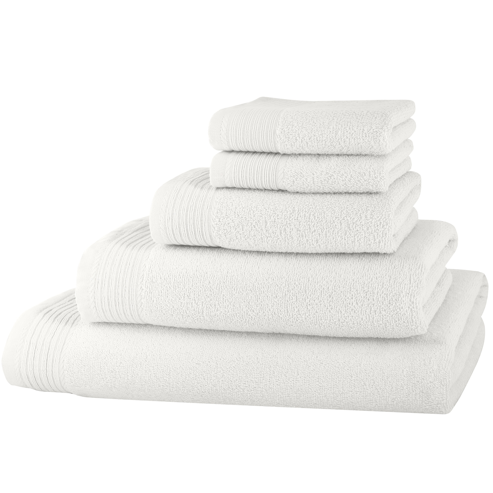 Set baie 5 prosoape Classic Collection, Alb, 100% bumbac Terry Selection